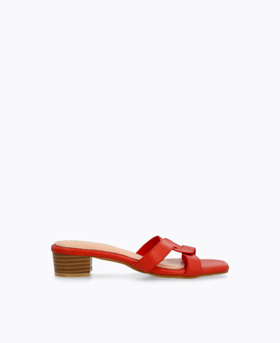 Aria Heel Sandals - Coral