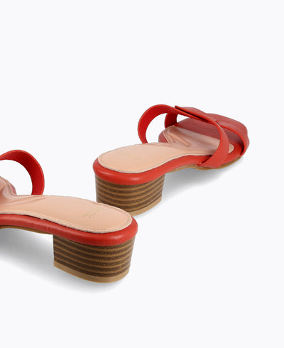 Aria Heel Sandals - Coral