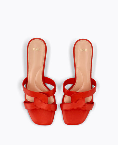 Aria Heel Sandals - Coral