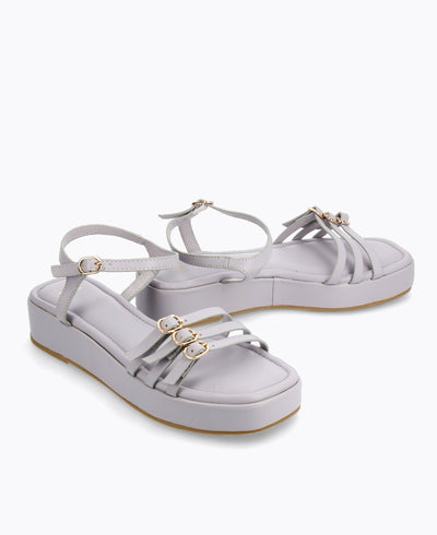 Mia Strappy Platform Sandals - Lilac