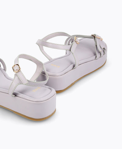 Mia Strappy Platform Sandals - Lilac