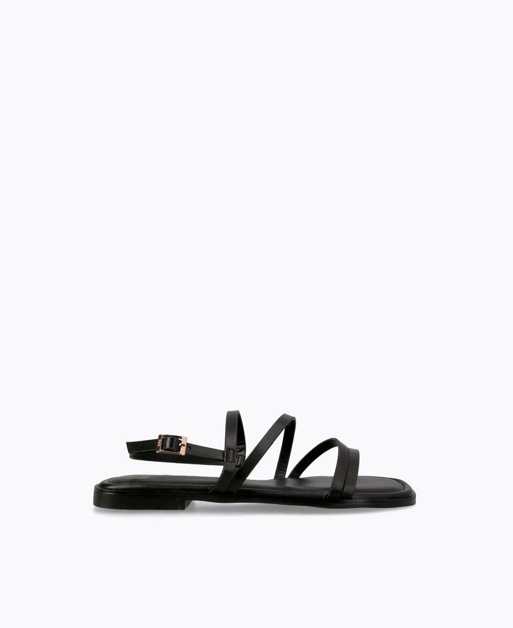 All black deals flat sandals