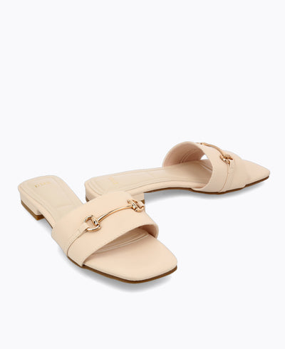 Olivia Flat Sandals - Beige