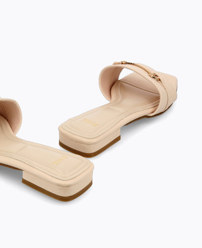 Olivia Flat Sandals - Beige