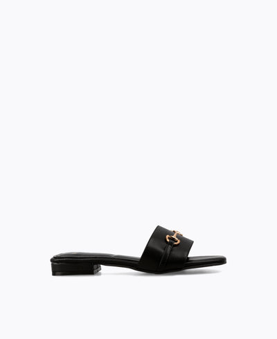 Olivia Flat Sandals - Black