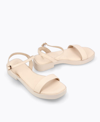 Teagan Platform Sandals - Beige