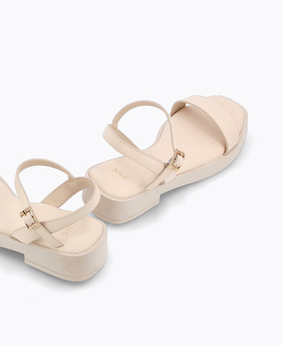 Teagan Platform Sandals - Beige