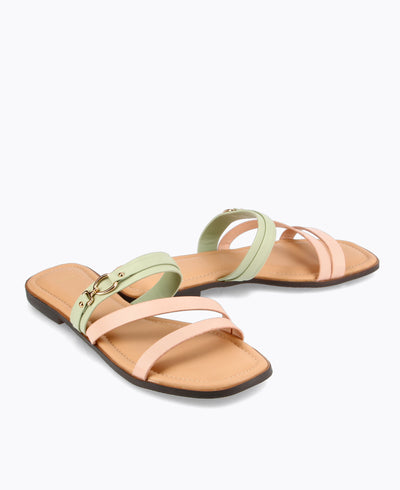 Aubrey Strappy Flat Sandals - Floral