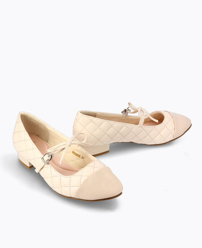 Bridget Ballerina Mary Janes - Beige