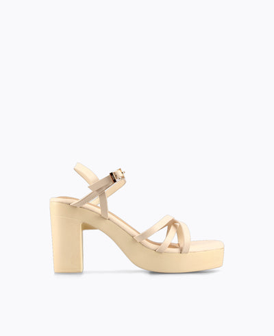 Uplift Me Platform Heel Sandals - Beige