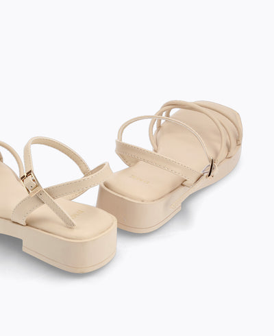 Lisa Platform Sandals - Beige