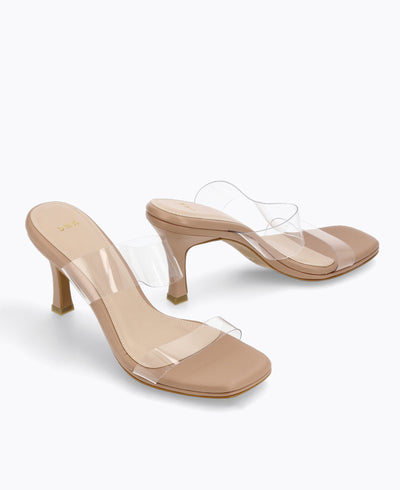 Skye Transparent Heel Sandals - Nude Pink