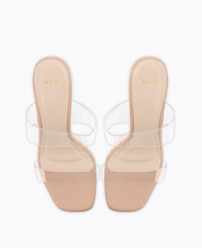 Skye Transparent Heel Sandals - Nude Pink