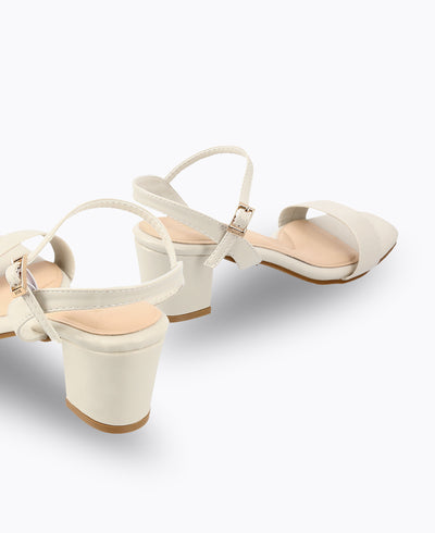 Evelyn Block Heel Sandals - Beige