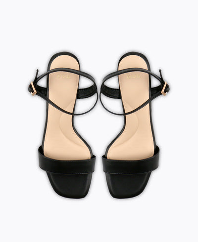 Evelyn Block Heel Sandals - Black