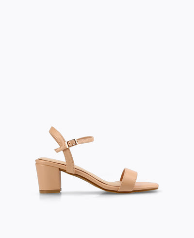 Evelyn Block Heel Sandals - Nude Pink