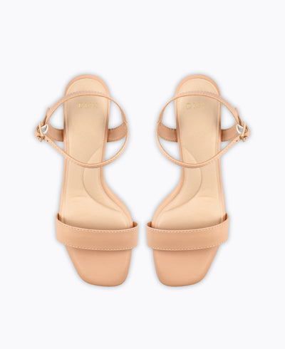 Evelyn Block Heel Sandals - Nude Pink