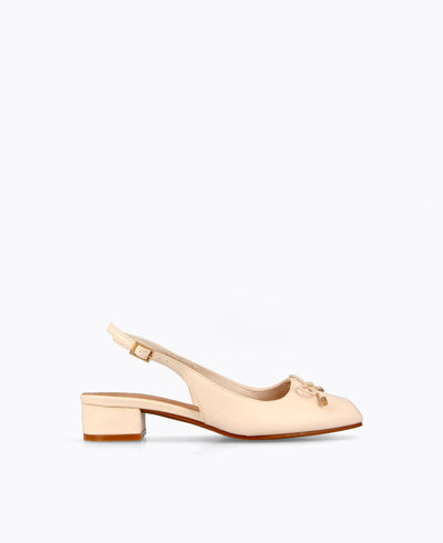 Paris Slingback Heel Pumps - Beige