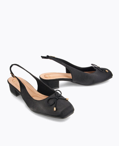 Paris Slingback Heel Pumps - Black