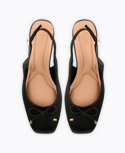 Paris Slingback Heel Pumps - Black