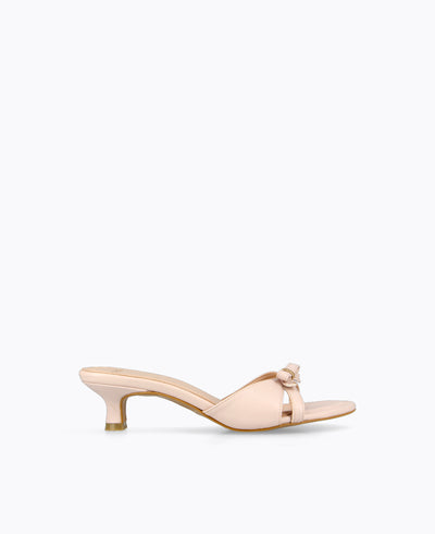 Diana Bow Heel Sandals - Beige