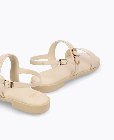 Hannah Flat Sandals - Beige