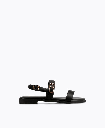 Hannah Flat Sandals - Black