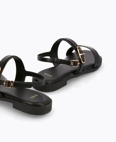 Hannah Flat Sandals - Black