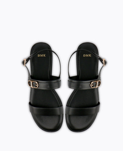 Hannah Flat Sandals - Black