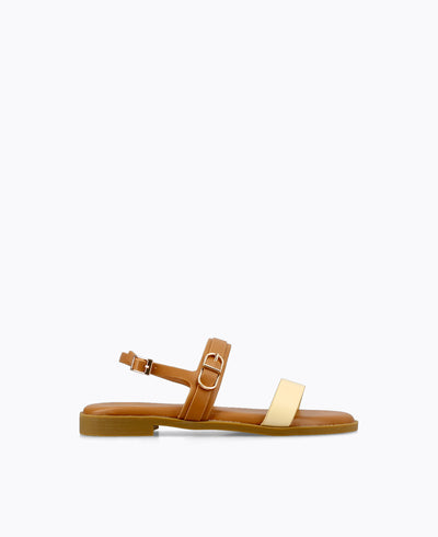 Hannah Flat Sandals - Brown Multi