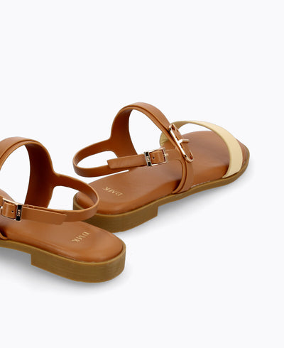 Hannah Flat Sandals - Brown Multi