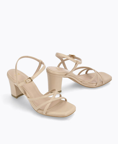 Hopelessly Romantic Strappy Heel Sandals - Beige