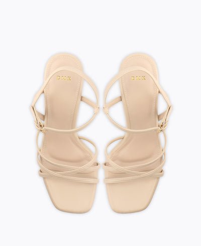 Hopelessly Romantic Strappy Heel Sandals - Beige