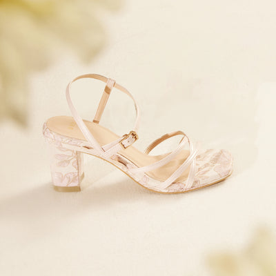 Hopelessly Romantic Strappy Heel Sandals - Floral Pink