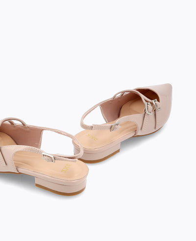 Inca Slingback Mary Jane Flats - Taupe