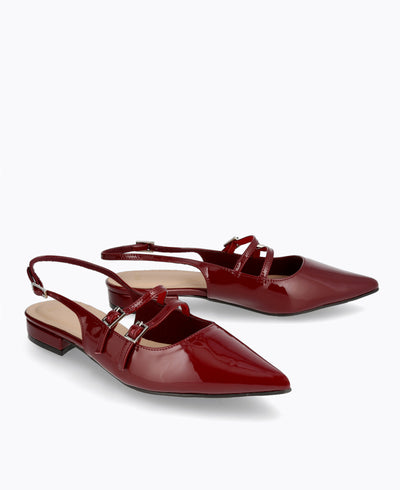 Inca Slingback Mary Jane Flats - Red