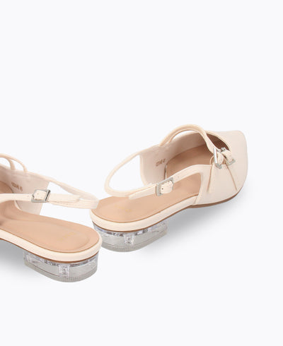 Inca Slingback Mary Jane Flats - Matte Beige