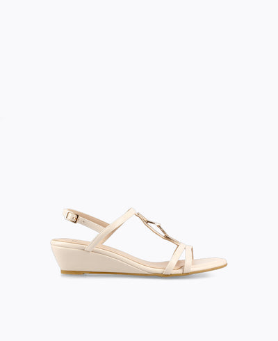 Raquel Wedge Sandals - Beige