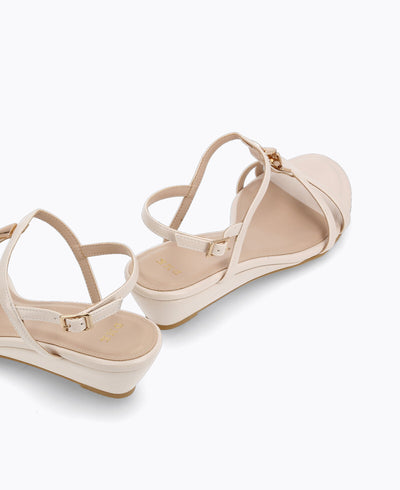 Raquel Wedge Sandals - Beige