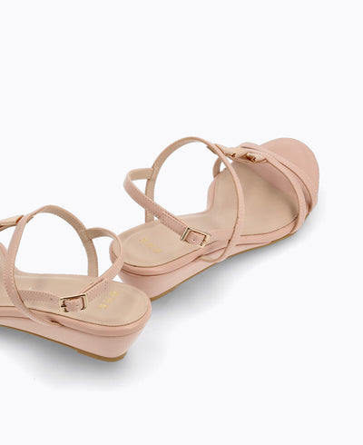 Raquel Wedge Sandals - Nude Pink