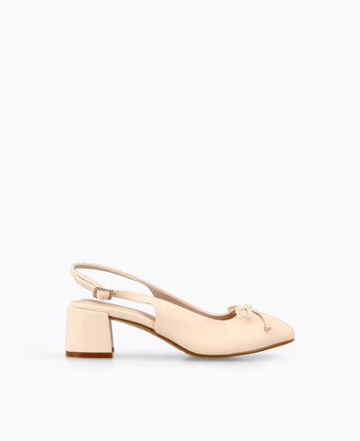 Cosette Slingback Heel Pumps - Beige