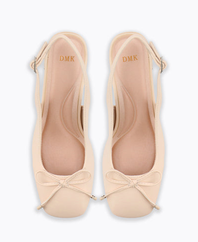 Cosette Slingback Heel Pumps - Beige