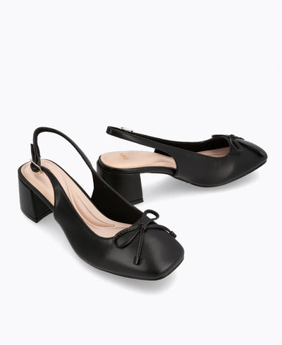 Cosette Slingback Heel Pumps - Black