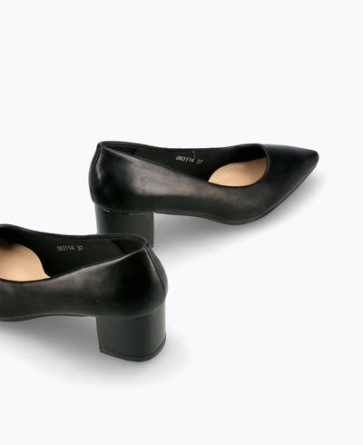 Sharon Block Heel Pumps - Black