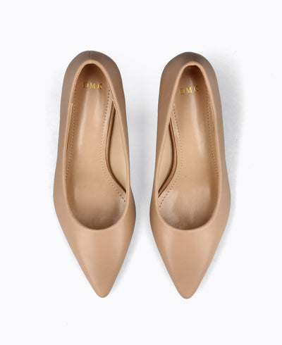 Sharon Block Heel Pumps - Nude