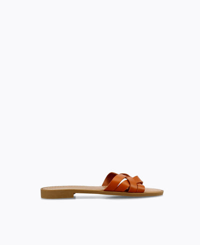 Addison Flat Sandals - Camel