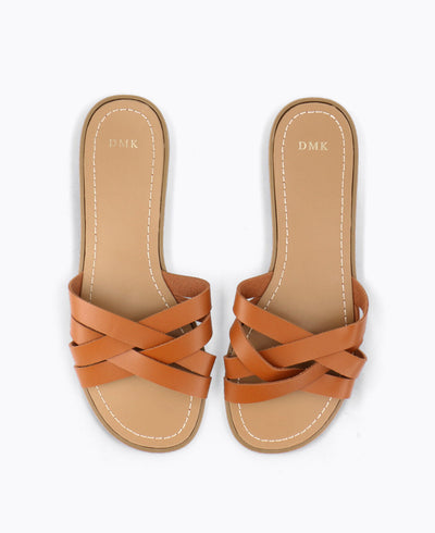 Addison Flat Sandals - Camel