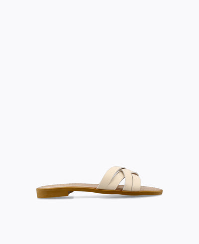 Addison Flat Sandals - Beige