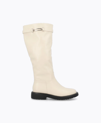 Cassandra Knee High Boots - Beige