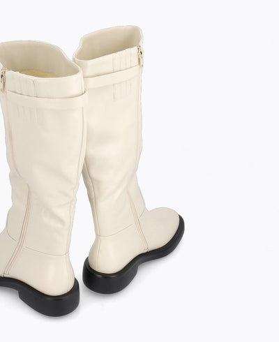 Cassandra Knee High Boots - Beige